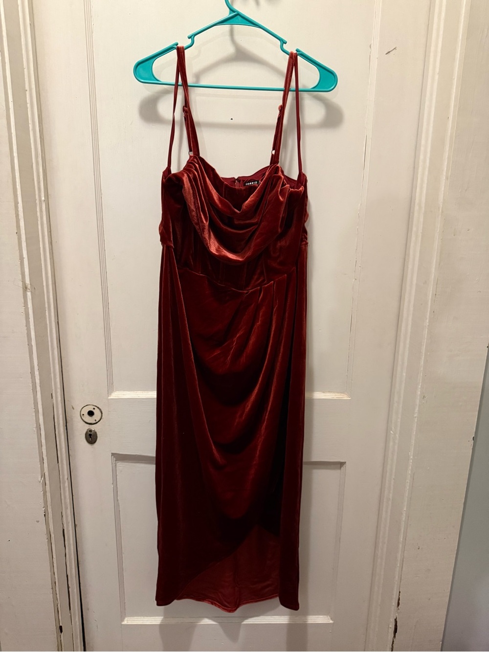 torrid Burgundy Velvet Cowl Midi Dress